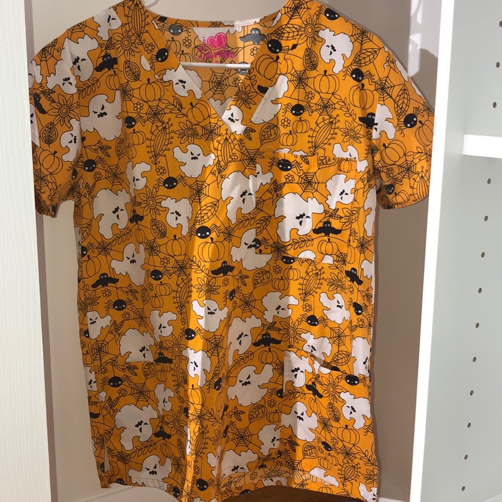 Halloween scrub top